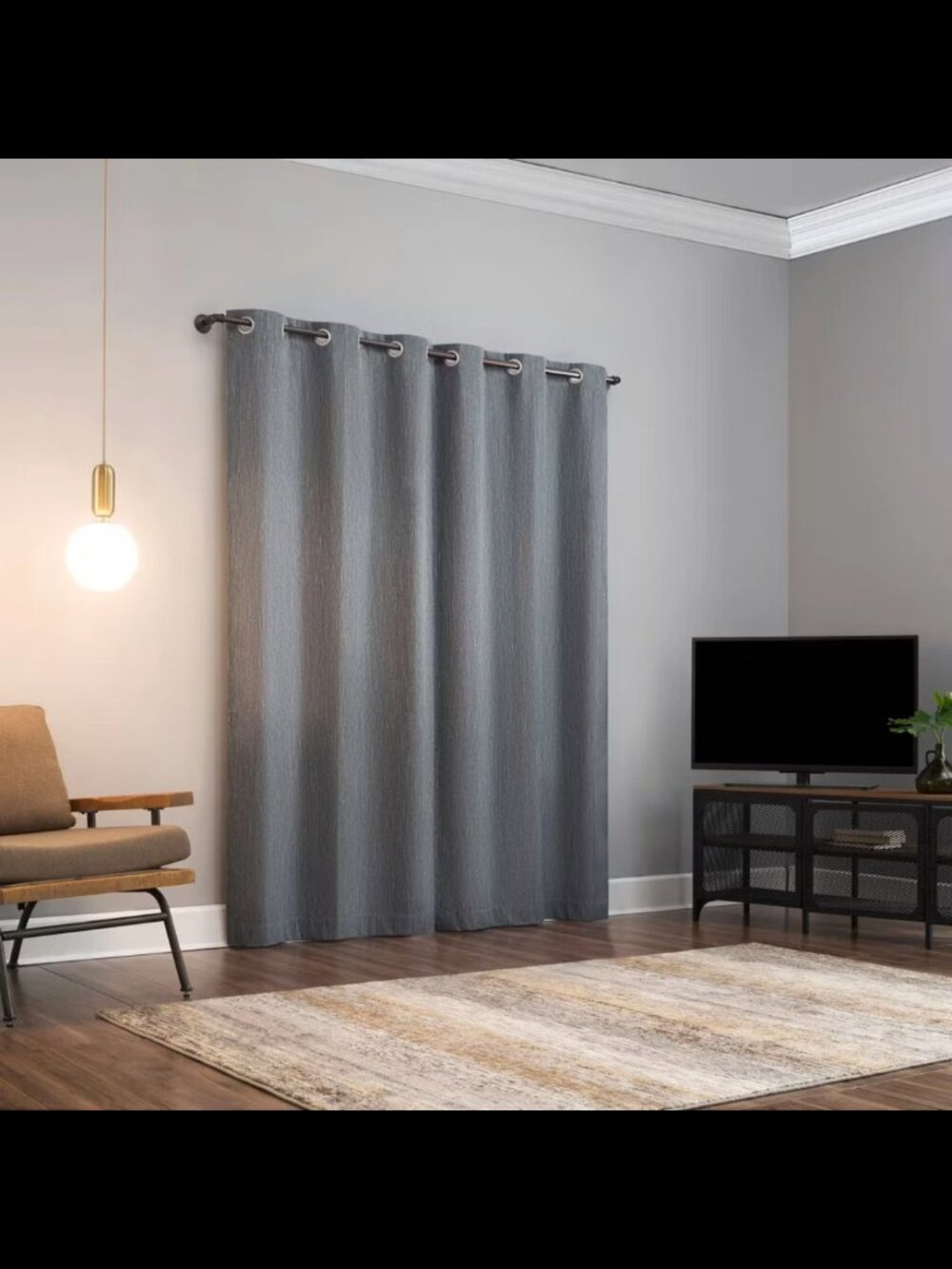 (4) Sun Zero Halleck Vertical Stripe Curtains - Picture 2 of 3